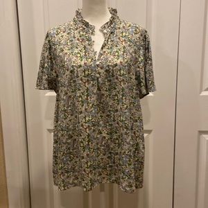 Ann Taylor blouse with ruffled collar and princess sleeves